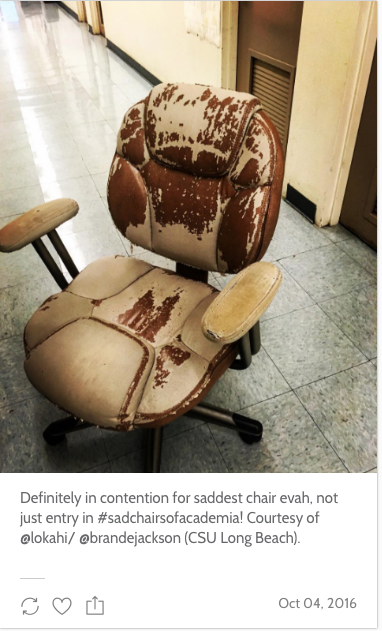 Sad chair at CSU Long Beach